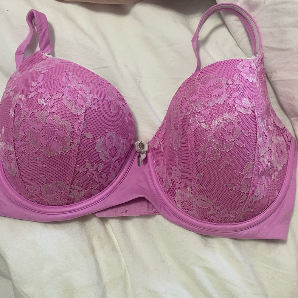 Shiny pink bra